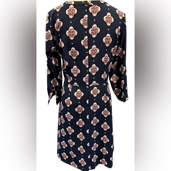 Loft Navy Blue w/Geometric Pattern Shift Dress - Picture 2 of 5